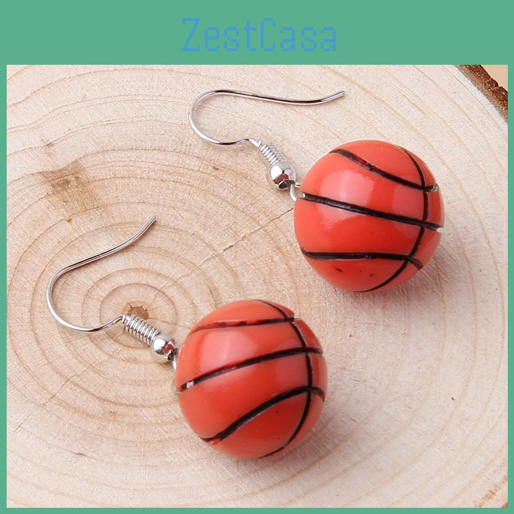 Earrings Creativity Resin With Basketball Design For Casual Or Party Wear