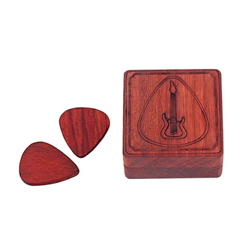 Wooden Guitar Plectrums Storage Box Practical Guitar Pick for Guitar Players Men