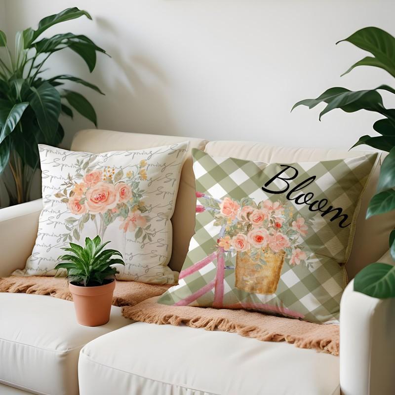New Spring and Summer Pillowcases Living Room Decoration Linen Super Soft Sofa Cushion Cover Car Lumbar Pillow Cover