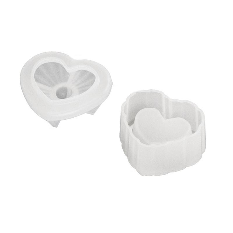 Moule en Silicone Forme de Cœur Tendance Créer Porte-encens Porte-bougie Moule Parfait pour Bureau et Salle de Yoga Facile à Utiliser