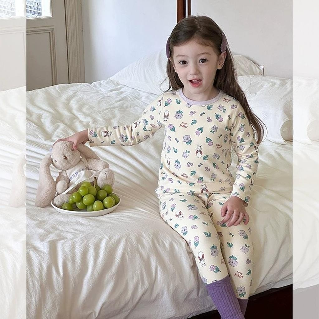 Unisex Kids Cotton Pajama Set - Cartoon Print Homewear