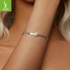Simple And Classic 50-Point Mozzarella Diamond Snake Bone Bracelet, Shining Elegant Style S925 Sterling Silver Bracelet Jewelry