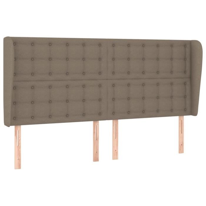 VidaXL Tête de lit avec oreilles Taupe 203x23x118-128 cm Tissu3118416