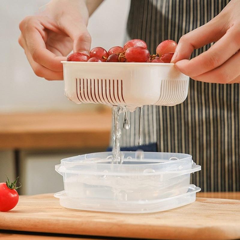 Rice Sub Packaging Fresh-Keeping Box Frozen Heated Microwave Oven Vegetable Rice Fruit Separate Packaging Box Kitchen Tools