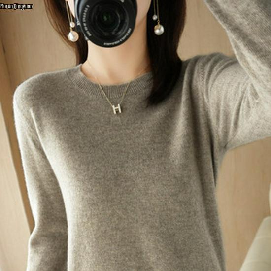 Women's Knitted Half High Neck Sweater - Solid Color, Warm Thick, 2024 Autumn/Winter New Style