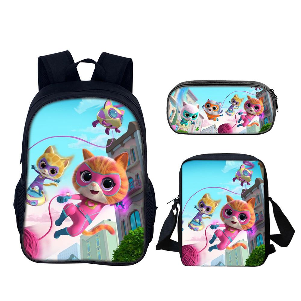 Superkitties School Backpack Set With Nylon Material For Elementary Students