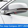 For Jeep Compass 2017-2024 2025 Chrome Side View Rearview Mirror Strip Molding Trim Sticker Exterior Accessories Car Styling