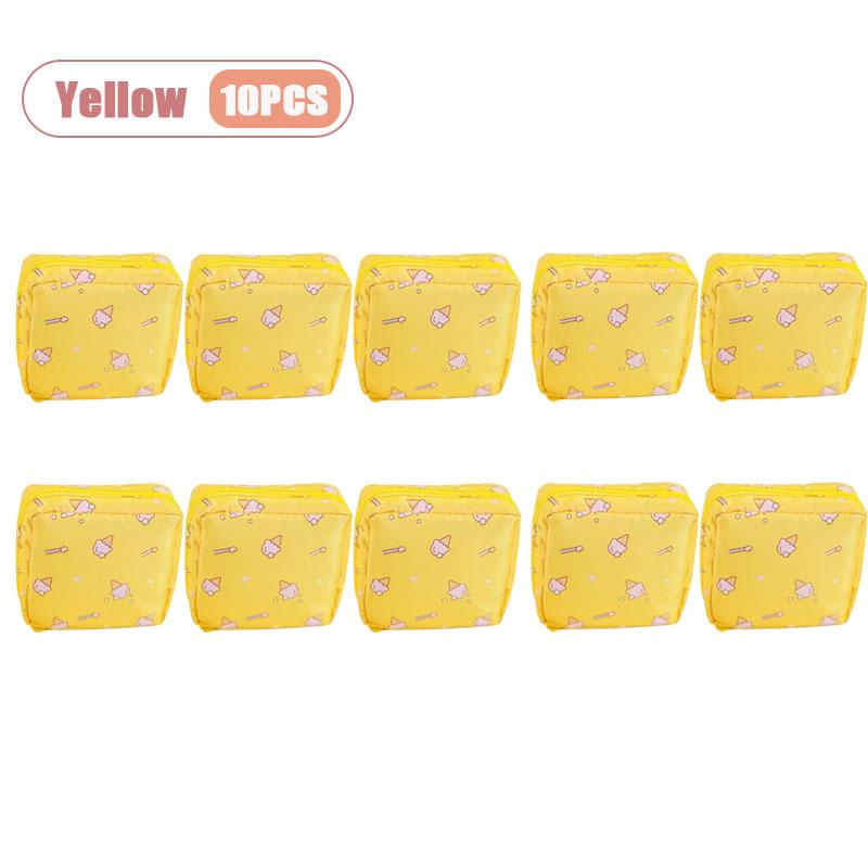 Cute Cartoon Sanitary Pad Organizer Bag for Women Girls Travel Toiletry Storage Waterproof Discrete Carry Case Cosmetic Bag