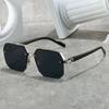 Polygonal Double Beam Men'S Fashion Glasses with Black Lenses Stylish Everyday Eyewear for Casual Attire Fashion Glasses