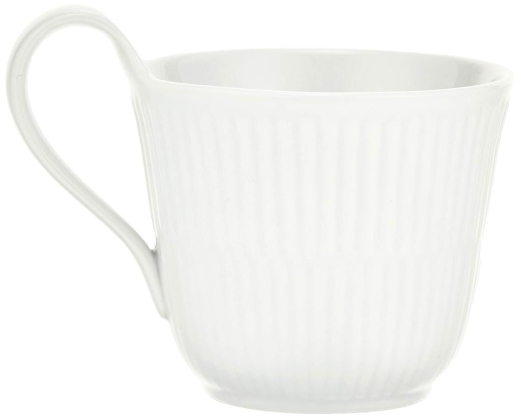 [Officially Imported] Royal Copenhagen White Fluted High-Handle Cup & Saucer, 240ml, Wedding Gift, 1017384
