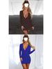 European Sexy Deep V Ruffled Bodycon Dress for Autumn/Winter