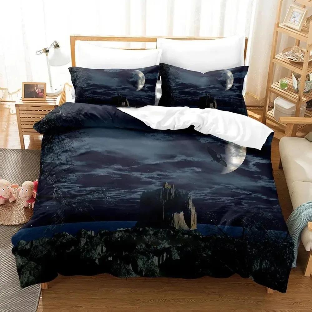 Science Fiction Enchanted Castle Bedding Set Boys Girls Twin Queen Size Duvet Cover Pillowcase Bed Boys Adult Home Textileextile