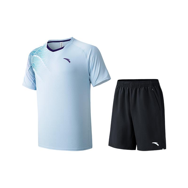 

Anta Professional Quick-Dry Breathable Indoor Sports Suit Men Shorts Moonlight-Ice-Blue 952627207-4 S