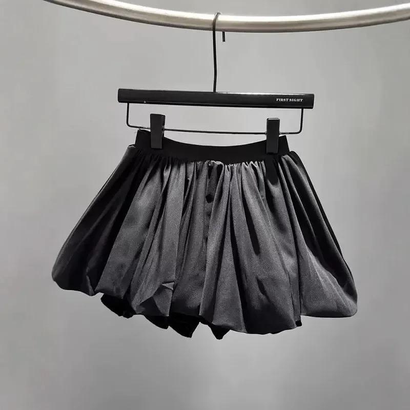 Summer Teen Girls Puff Skirt Retro Checkered High Waist A Line Mini Skirt for Kids Cute Bubble School Children Short Skirt