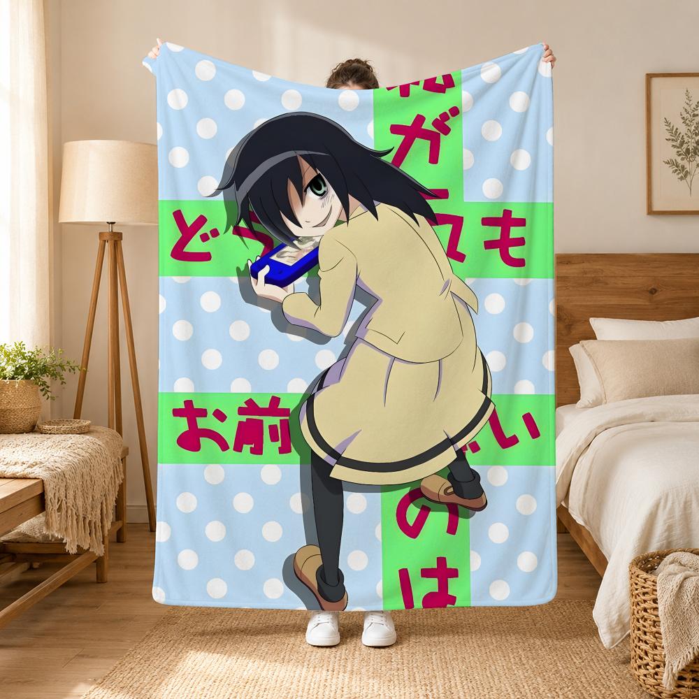 WataMote Anime Throw 240g Flannel Blanket, Suitable for Sofas, Beds, Offices, Exquisite Gift Blankets