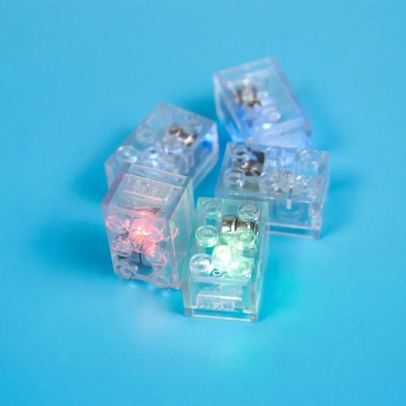 5PCS New Building Blocks Colorful Bricks LED Light-emitting Baby Compatible Block Models Kids Toys For Children's Birthday Gifts