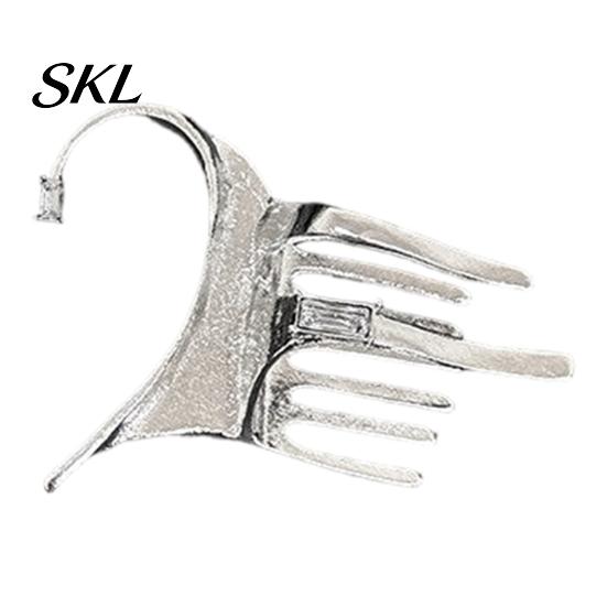 Embellished Earrings Silver Ear Cuff for Women, No Piercing Metal Elf Cool Girl Fashion Jewelry Cuff, Cartilage Climber Clip Hair Styling Accessory