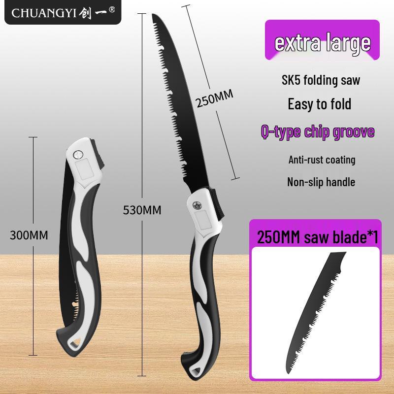 Folding Manganese Steel Hand Saw for Woodworking, Tree Cutting, and Gardening