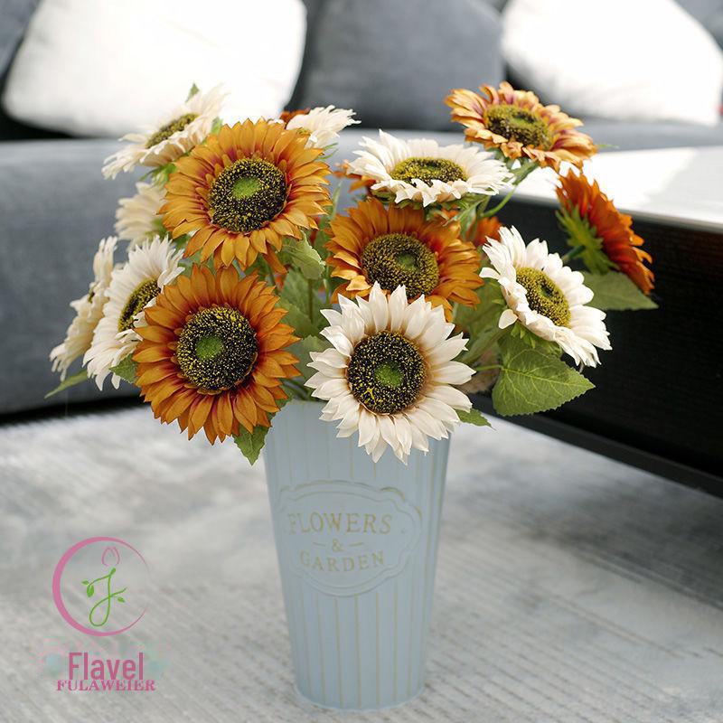 Artificial Sunflower Silk Flower Bouquet for Weddings and Hotel or Office Decor