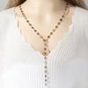 Cross-Border French Style Long Diamond Tassel Heart Choker Necklace for Women