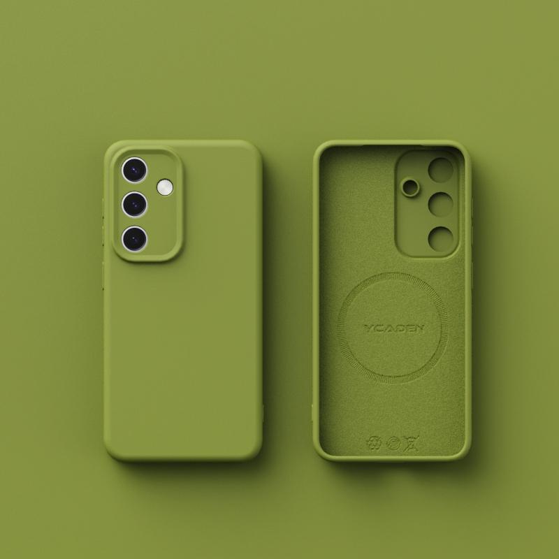 For Samsung S25 S24 Ultra S23 Plus S22 Case Liquid Silicone Matte Soft Lens Protection Slim Shockproof Wireless Charge Magnetic Back Cover