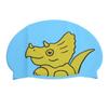Cartoon Animal Kids Silicone Swimming Cap 3D Ear Protection Swim Cap for Short Long Hair Boys GirlsBlue Dinosaur
