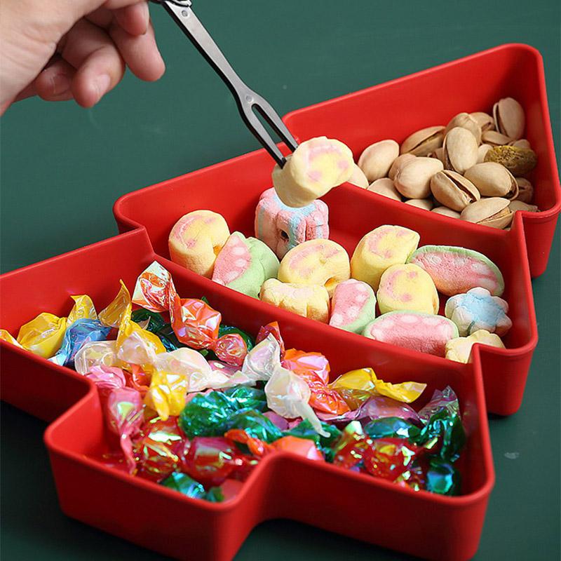 Christmas Tree Fruit Bowl Home Snack Plate Plastic Candy Dish Melon Seeds Dried Fruit Box Lazy Snack Box