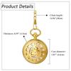Antique Gold Skeleton Automatic Pocket Watch: Roman Analog Display, Waterproof Pendant Watch with Chain, Gold - Perfect Gift for Birthdays, Anniversar