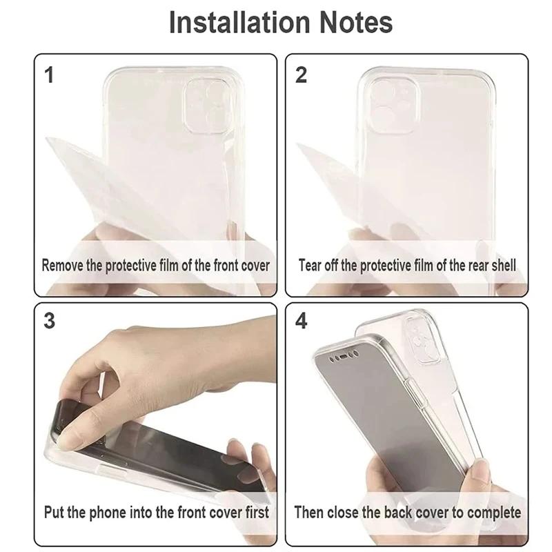 Clear 360 Full Wrap Phone Case for Samsung Galaxy S26 S25 Ultra S24 S23 S22 S21 Transparent Back Cover