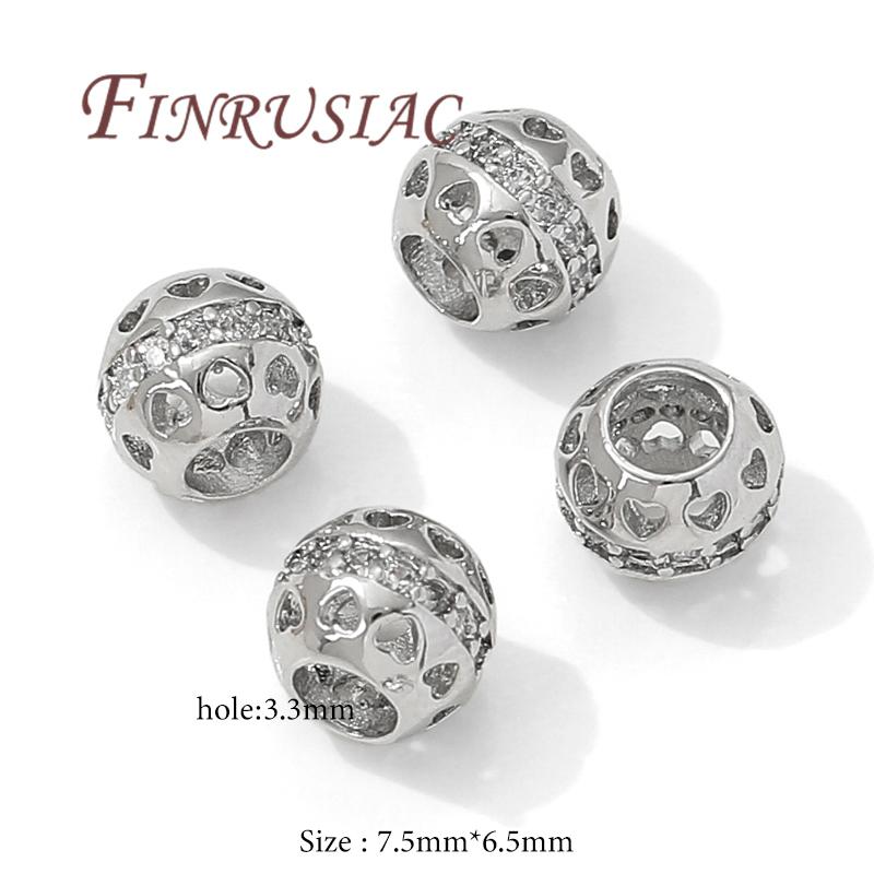 18K Gold Plated Round Ball Spacer Beads For Jewelry,Metal Bead Separators,DIY Beading Accessories,Necklace Making Supplies