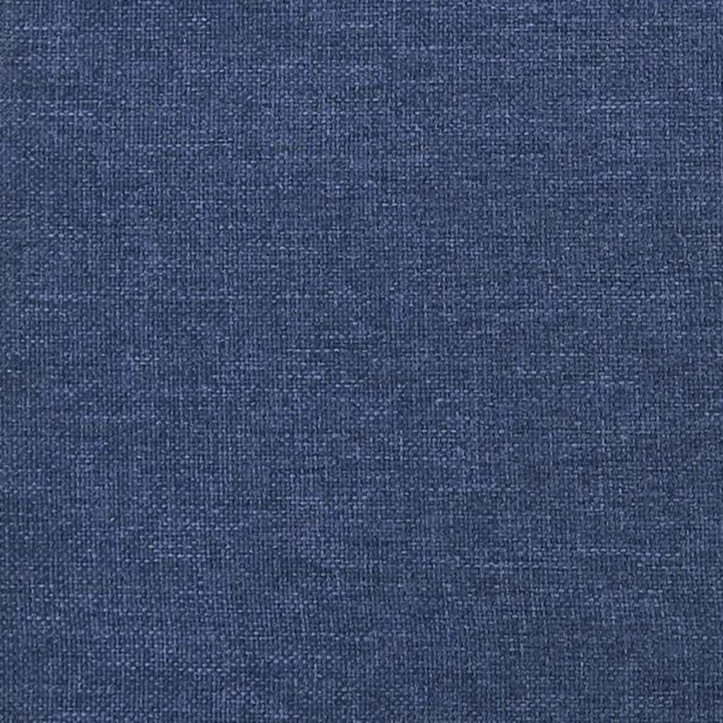 Relax Armchair with Footstool Blue Faux Leather & Fabric