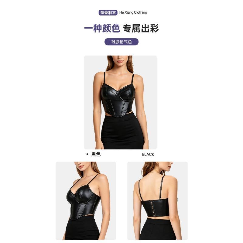 Damen Fischgräten Push-Up Korsett Bustier Shapewear Top
