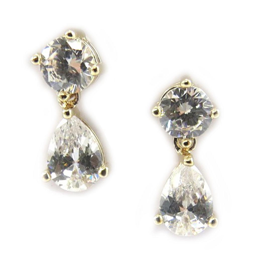 Les Trésors De Lily [L4295] - Pozlacené náušnice 'Sissi' bílé zlato - 15x6 mm