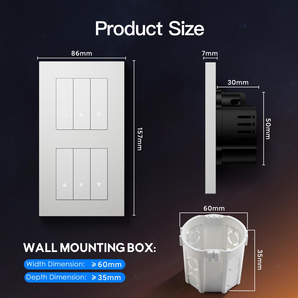 BSEED Zigbee Shutter Switch With Wall Sockets Wall Smart Click Switches Yellow Backlight Plastic Frame Tuya APP Roller Switch EU