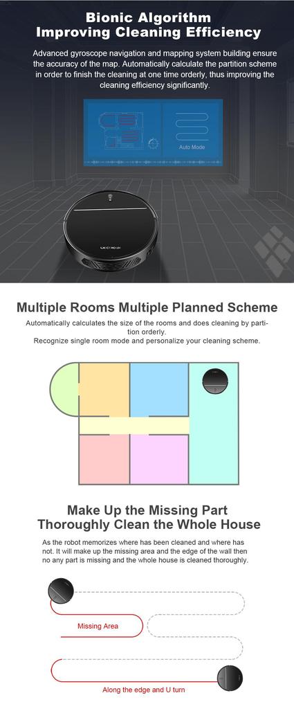 Liectroux M7S Pro Robot Vacuum Cleaner Smart 2D Map Navigation  4000 Pa Suction Power WiFi APP & Voice Control