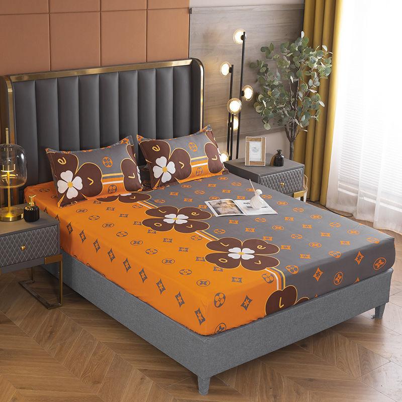 Floral Printed Bed Sheet Washed Bedding for Single and Double Beds