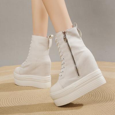 Ankle Boots for Women 2024 Wedge Platform Winter Women's Boots Comfor Round Toe Zipper Boots Super High 8CM Up Goth Punk Shoes