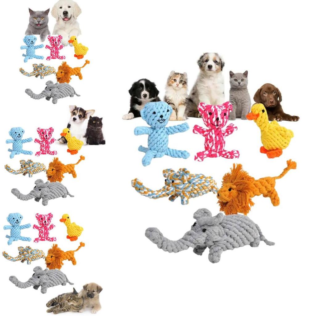 Handcrafted Animal Pet Toys For Dogs Featuring Colorful Cotton Rope Durable Chew Duck Giraffe Moose Ideal For Interactive Playtime