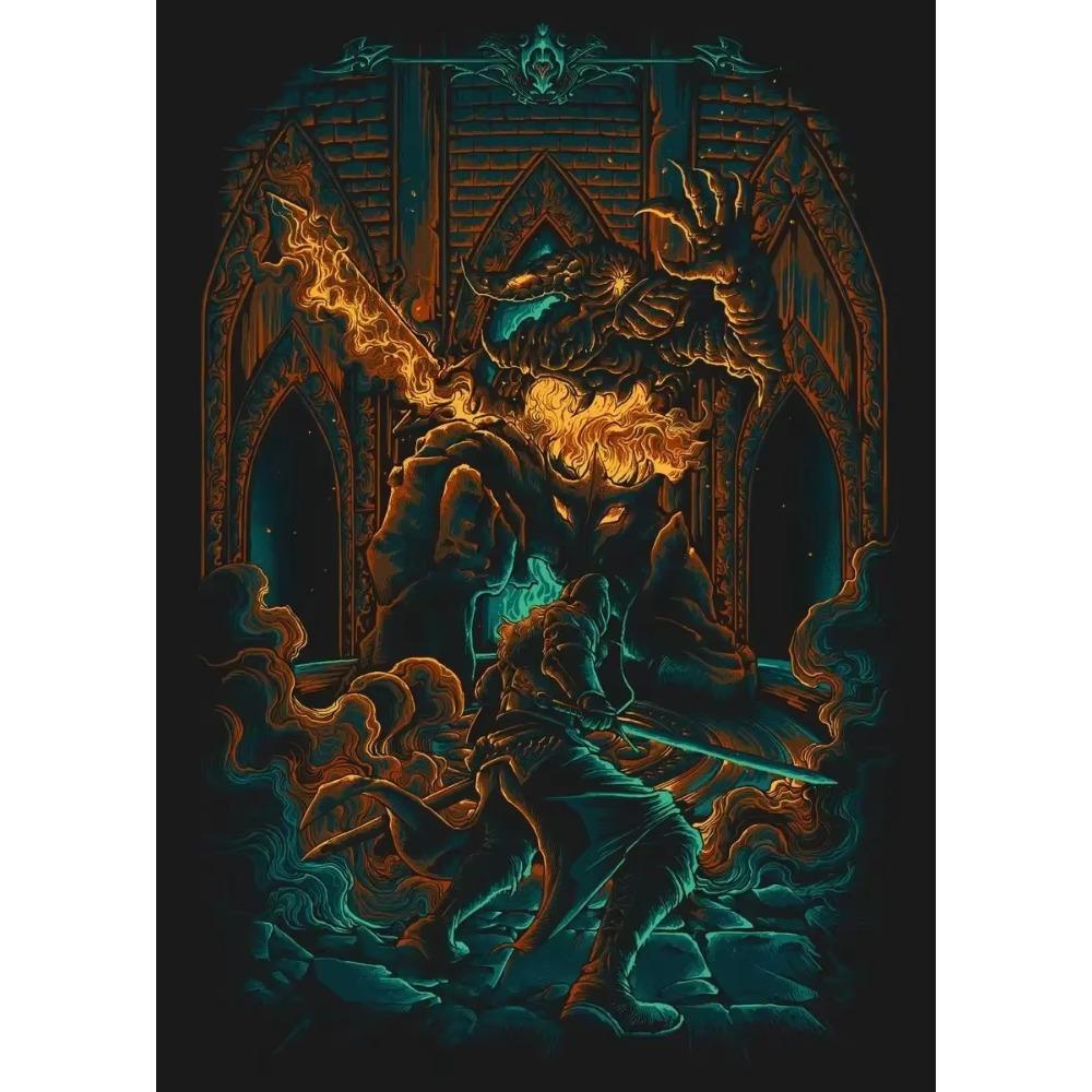 Gothic Dark Academia Undead Legion Canvas Art Print Chosen Undead Poster for Living Room Wall Home Ation Unique G