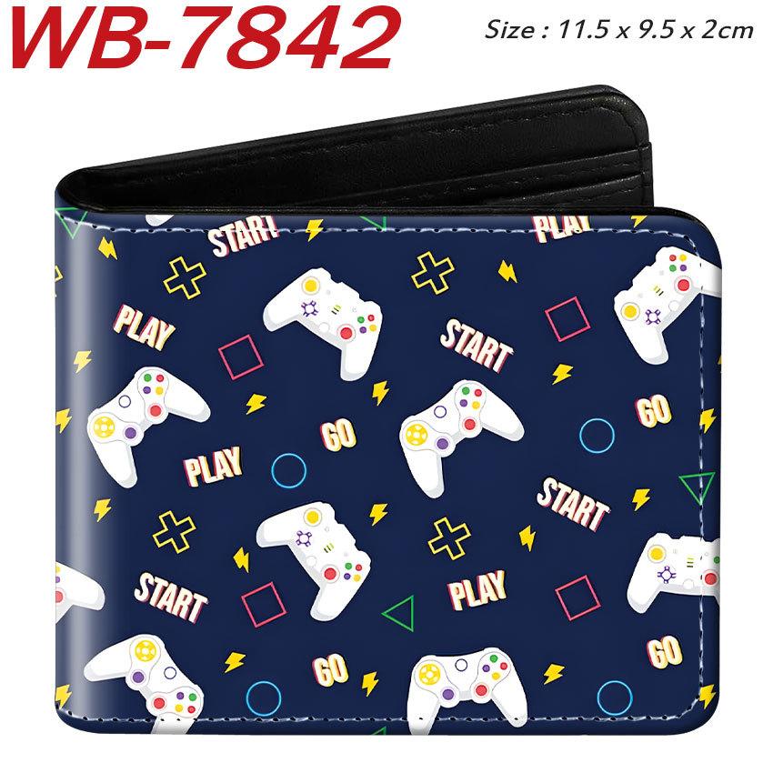 Gaming Controller Graffiti Wallet Large Capacity Wear-Resistant Short Fold Coin Purse Student Cartoon Print Casual