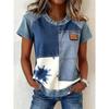 Modisches Damen Rundhals Kurzarm 3D Tier Farbdruck Tier Kurzarm Rundhals T-Shirt