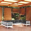 VidaXL Solid Pine Wood Garden Lounge Set 9 Pcs with Cushions Patio Furniture Outdoor Furniture Garden Furniture 3097320