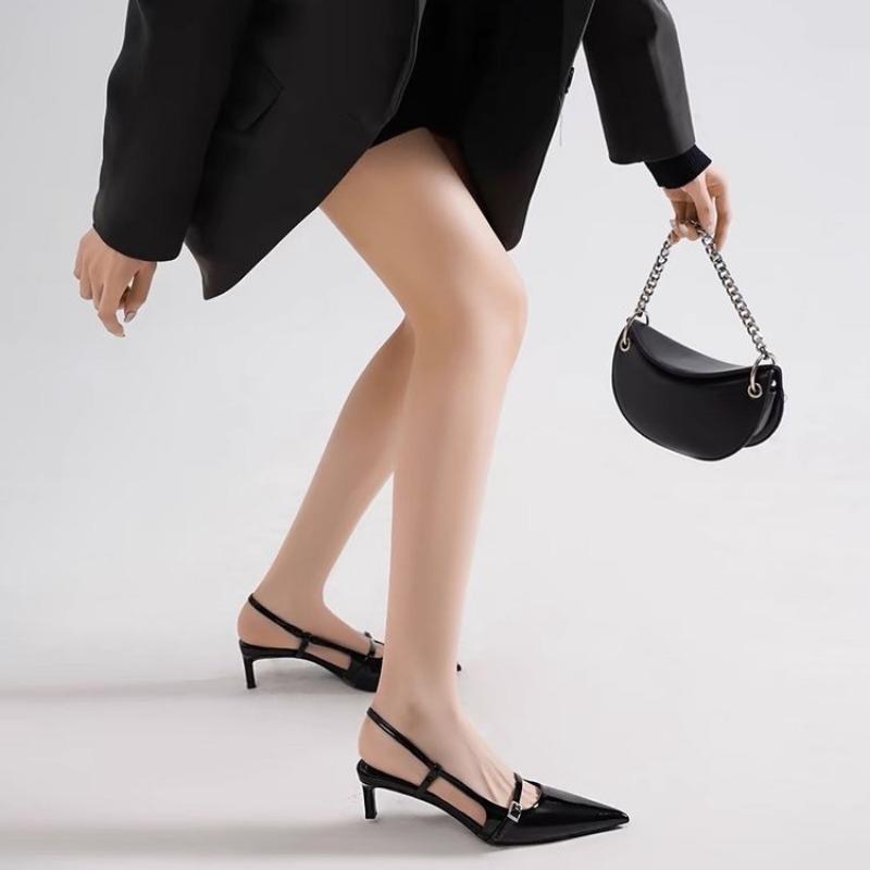 Fashion Pumps Summer Woman Red Lacquer Leather Pointed End Sexy High Heel Women Shoes Fashion Slim Drawstring Slingback Stilettos
