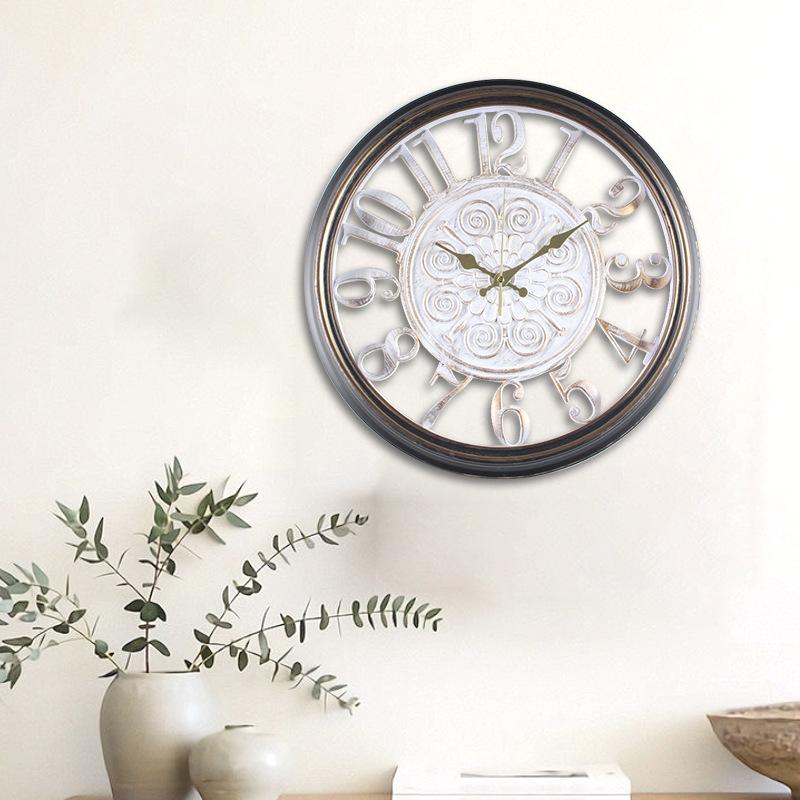 Home Wall Clock Plastic Creative Wall Clock Wall Decoration Wall Clock Retro Living Room Wall Clock