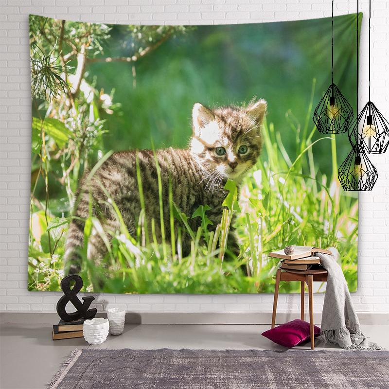 Cute Cat Tapestry Background Wall Art Decoration Wall Hanging Bedroom Dormitory Room Kawaii Home Decoration