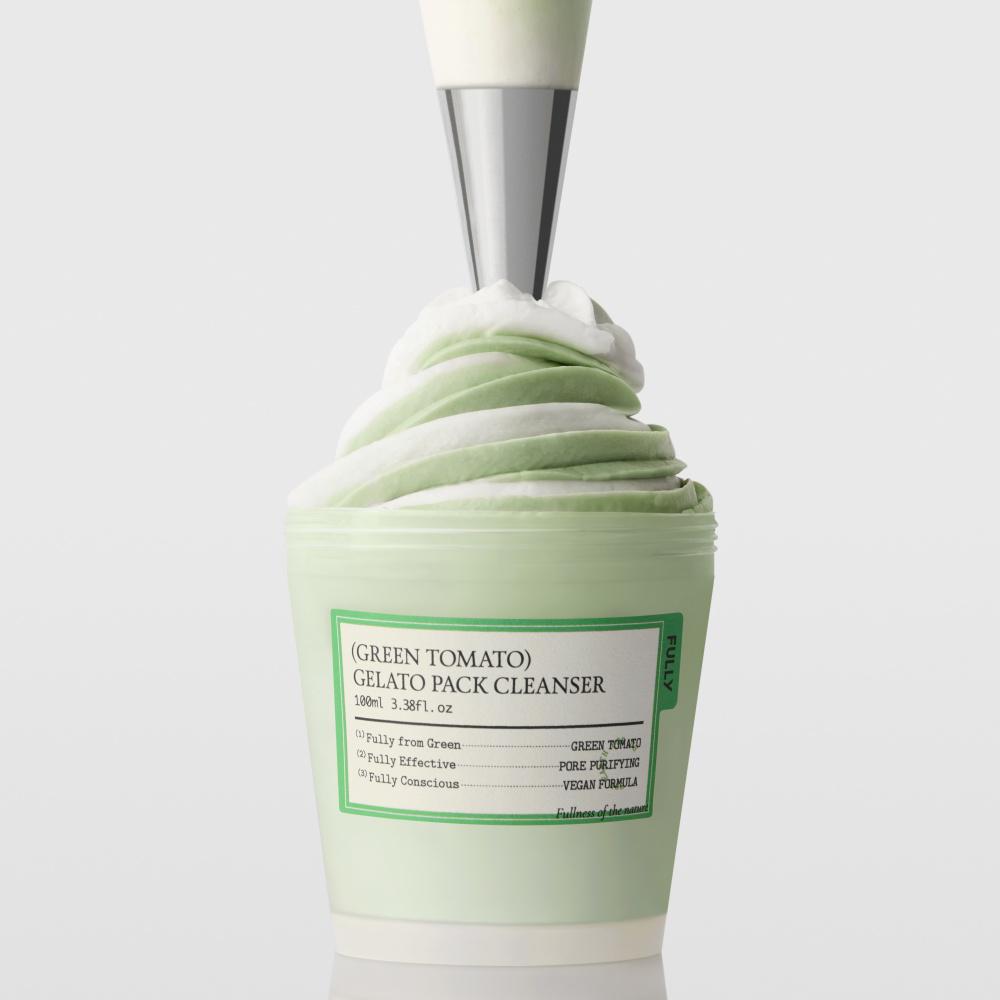 Fully Vegan Green Tomato Gelato Pack Cleanser 100ml – Cooling Care, Pore Refining, Korean 100ml