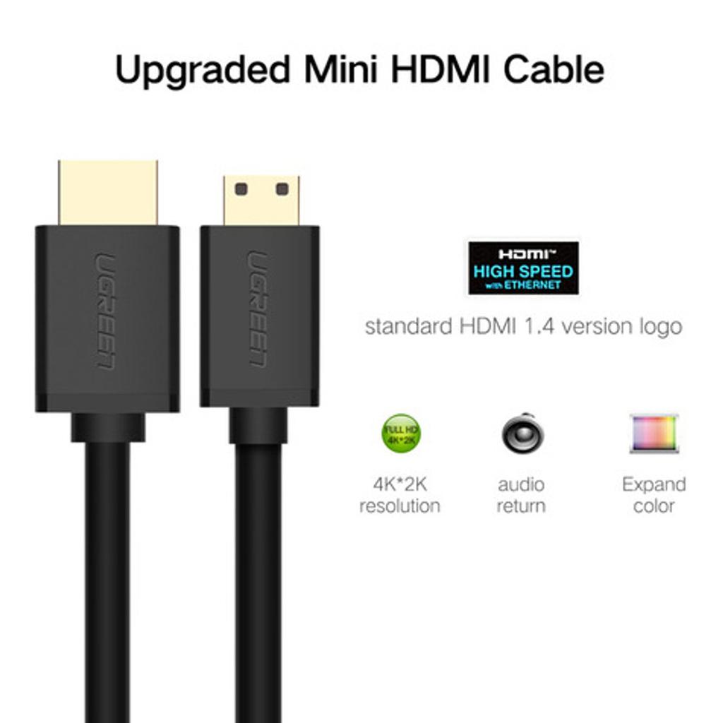 UGREEN 11671 HDMI to Mini HDMI Cable 1.5M HD Cable for Camera/Tablet/TV 4K/60Hz Compatible High Speed Video Audio Connector