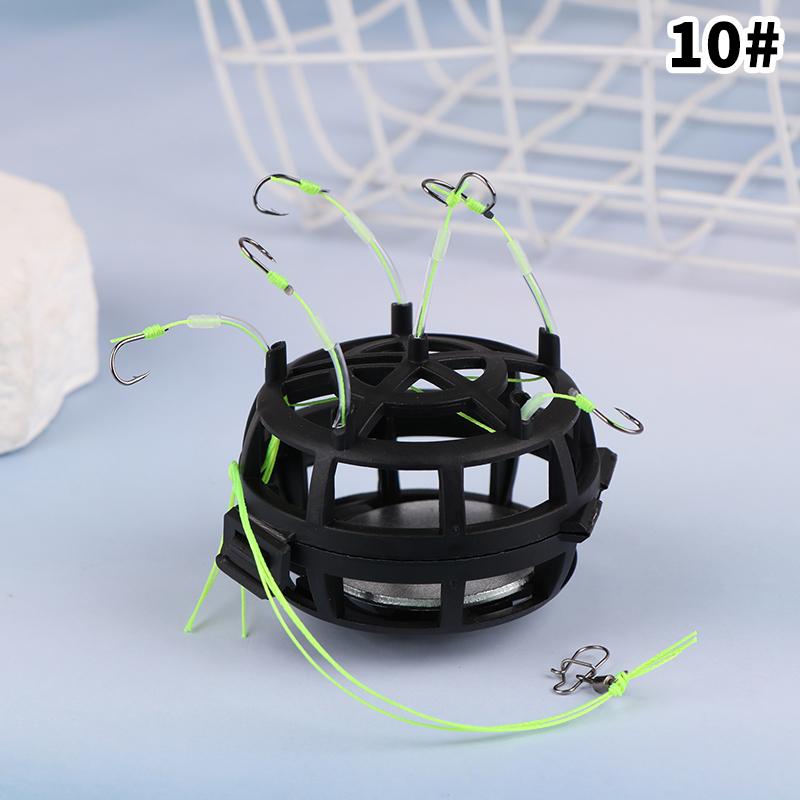 

Стринг-крючок Рыболовная кормушка-клетка 6 крючков Углеродистая сталь Поводок Кормушка Грузило Дизайн Квадратная форма наживки Рыболовная пружинная кормушка-клетка