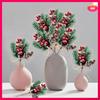 Red Berry Stems Pine Branches Evergreen Christmas Berries Decor 24 PCS Artificial Pine Cones Branch Craft Wreath Pick