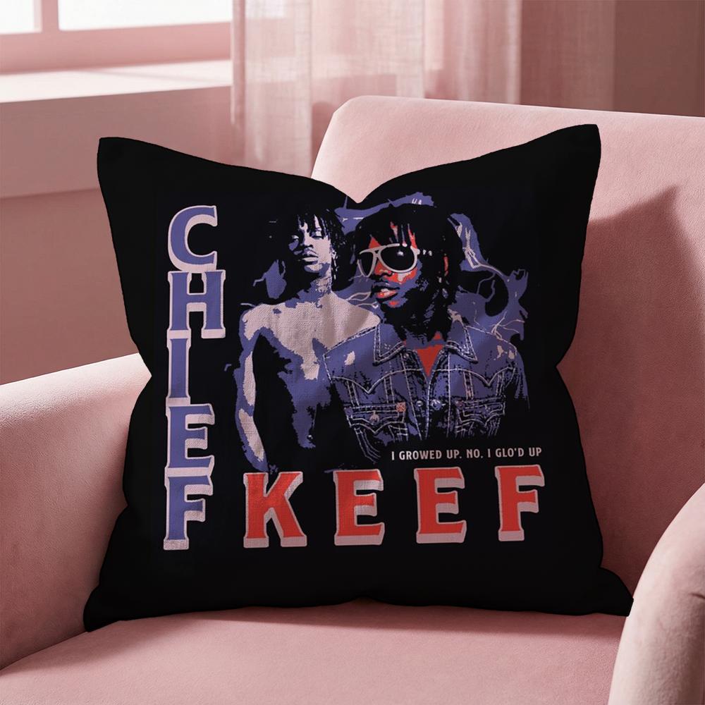 C-Chief Keef SINGER Cushion Cover Multi-Scene Pillow Cover for Home & Car - Reversible, Soft & Durable for Daily Use